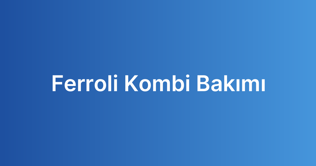 ferroli kombi bakımı